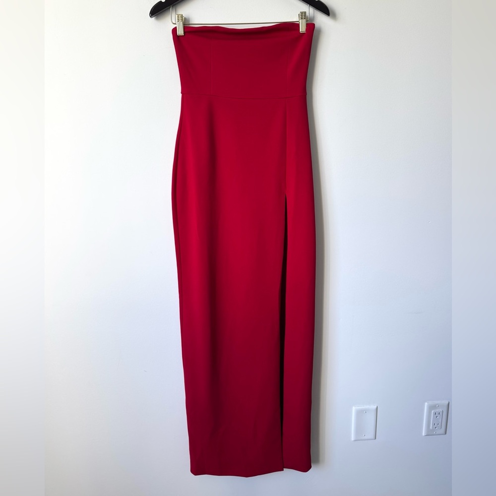Meshki Rachel Maxi Split Front Dress Red - Size M - Picture 7 of 15